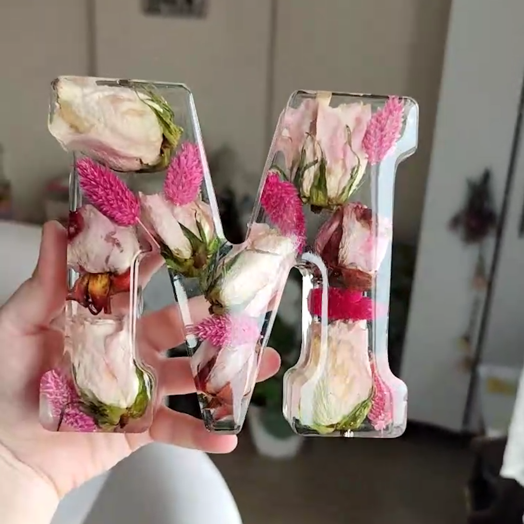 Dried Flower Letters Night Light