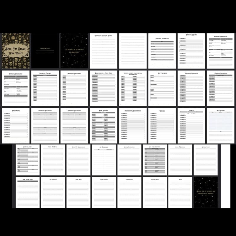 ๐ HalloweenGift: Sh*t, Iโm Dead! End of Life Planner - The Ultimate Spooky Gift! ๐๐ป