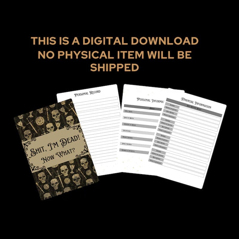๐ HalloweenGift: Sh*t, Iโm Dead! End of Life Planner - The Ultimate Spooky Gift! ๐๐ป