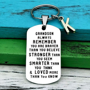Sank® To My Grandson Granddaughter Son Daughter Gift Lettering Keychain