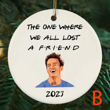 Load image into Gallery viewer, Chandler and Joey Hugging Christmas Ornament
