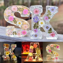Load image into Gallery viewer, Dried Flower Letters Night Light
