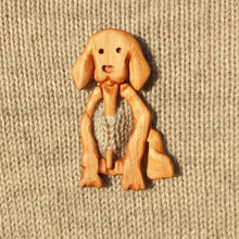 Load image into Gallery viewer, Brooch Pin with Wooden Animal Pattern