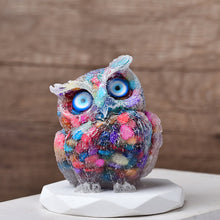 Load image into Gallery viewer, Natural Crystal Gravel Epoxy Owl Ornament