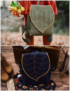 Green Cork Leather Leaf Backpack