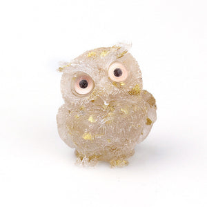 Natural Crystal Gravel Epoxy Owl Ornament