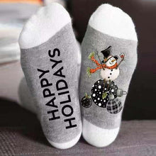 Load image into Gallery viewer, Christmas Alphabet Snowman Cotton Socks