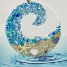 Load image into Gallery viewer, Sea Glass Suncatcher - Ocean Crashing Wave Beach Ornament