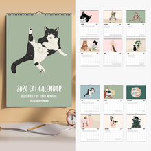 Load image into Gallery viewer, Cat Wall Calendar 2024