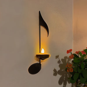 Black Music Note Wall Sconce