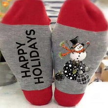 Load image into Gallery viewer, Christmas Alphabet Snowman Cotton Socks