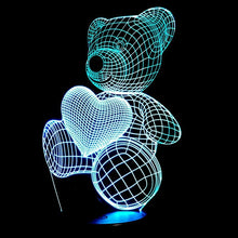 Load image into Gallery viewer, 3D Love Bear Night Light