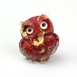 Natural Crystal Gravel Epoxy Owl Ornament