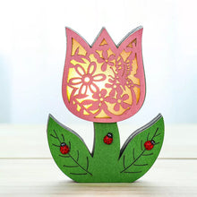 Load image into Gallery viewer, Wooden Easter Decoration with LED Light