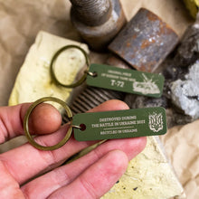 Load image into Gallery viewer, Piece of russian tank keychain