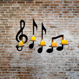 Black Music Note Wall Sconce