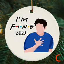 Load image into Gallery viewer, Chandler and Joey Hugging Christmas Ornament