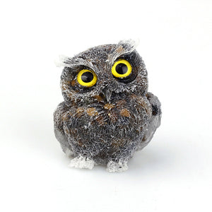Natural Crystal Gravel Epoxy Owl Ornament