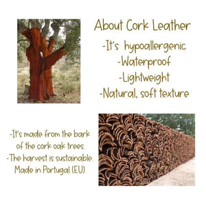 Green Cork Leather Leaf Backpack
