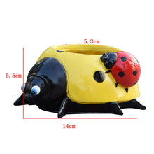 Load image into Gallery viewer, Metal Ladybug Flower Pot