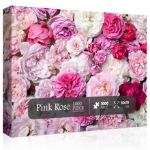 Load image into Gallery viewer, Pink Rose Flower Jigsaw Puzzle 1000 Pieces