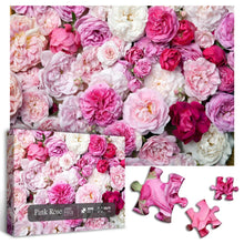 Load image into Gallery viewer, Pink Rose Flower Jigsaw Puzzle 1000 Pieces