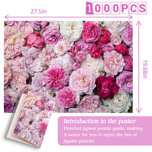 Load image into Gallery viewer, Pink Rose Flower Jigsaw Puzzle 1000 Pieces