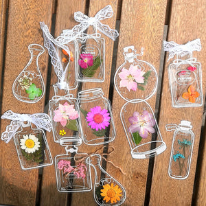 Transparent Dried Flower Bookmarks(30pcs/set)