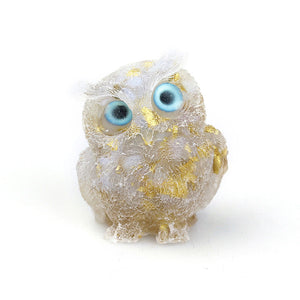 Natural Crystal Gravel Epoxy Owl Ornament