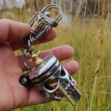 Load image into Gallery viewer, Piston Art Skull Keychain