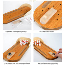 Load image into Gallery viewer, Indoor Wooden Mini Bowling Game Set
