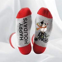 Load image into Gallery viewer, Christmas Alphabet Snowman Cotton Socks