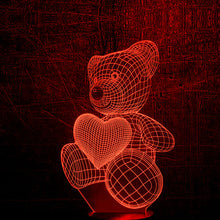 Load image into Gallery viewer, 3D Love Bear Night Light