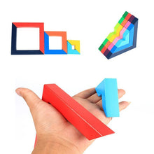 Load image into Gallery viewer, Creative Nesting Wooden Rainbow Stacking Game Geometry Building Blocks