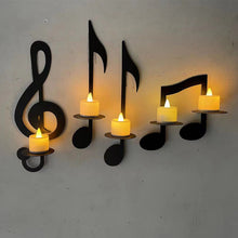 Load image into Gallery viewer, Black Music Note Wall Sconce