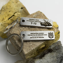 Load image into Gallery viewer, Piece of russian tank keychain