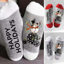 Load image into Gallery viewer, Christmas Alphabet Snowman Cotton Socks