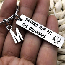 Load image into Gallery viewer, SANK®Naughty Keychain/Charm Couple Key Ring with letter pendant