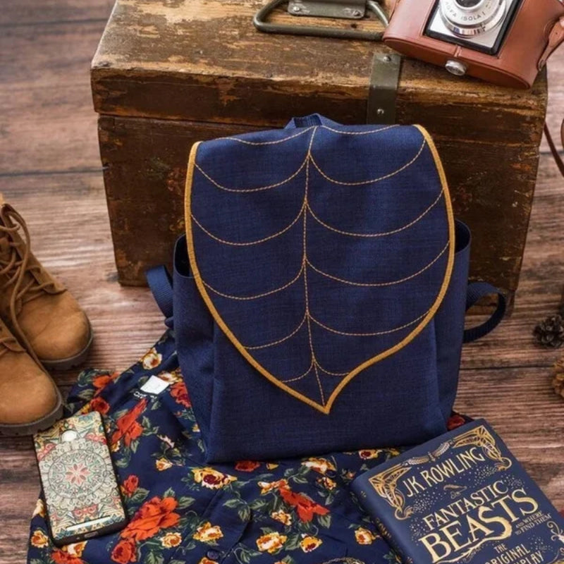 Green Cork Leather Leaf Backpack