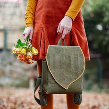 Load image into Gallery viewer, Green Cork Leather Leaf Backpack