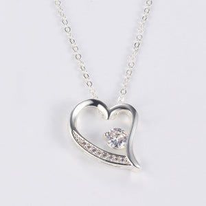 Heart Inlaid Zircon Necklace
