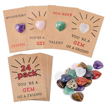 Load image into Gallery viewer, 24 Pack Valentines Cards with Heart-Shape Crystals