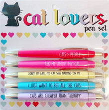 Load image into Gallery viewer, Pet Lovers Pens (Set of 5 black ink pens.)