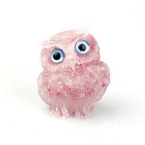 Natural Crystal Gravel Epoxy Owl Ornament