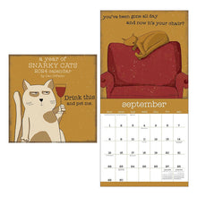 Load image into Gallery viewer, A Year of Snarky Cats 2024 Wall Calendar